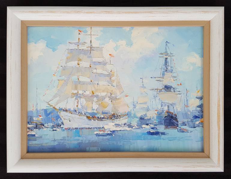 Original Expressionism Boat Painting by Alex Hook Krioutchkov