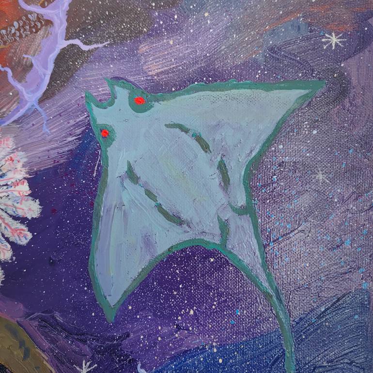 Original Abstract Expressionism Fantasy Painting by Stanislav Szmelkowski