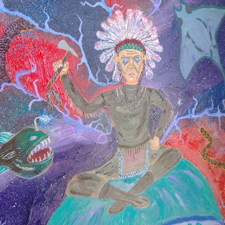 Original Abstract Expressionism Fantasy Painting by Stanislav Szmelkowski