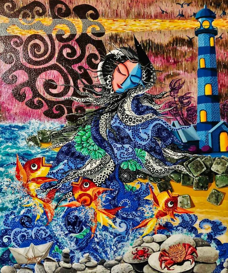 Print of Surrealism Classical Mythology Paintings by Shamim Chowdhury