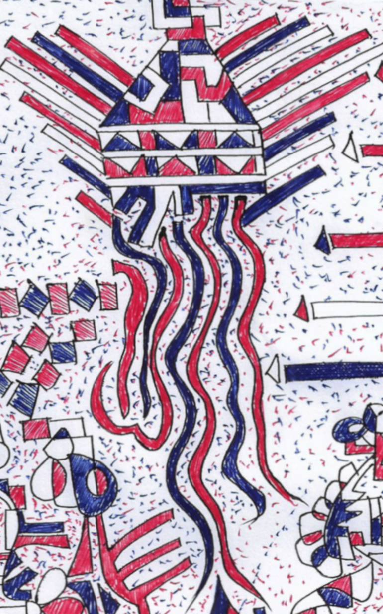 Original Abstract Expressionism Abstract Drawing by Danny Hussyn