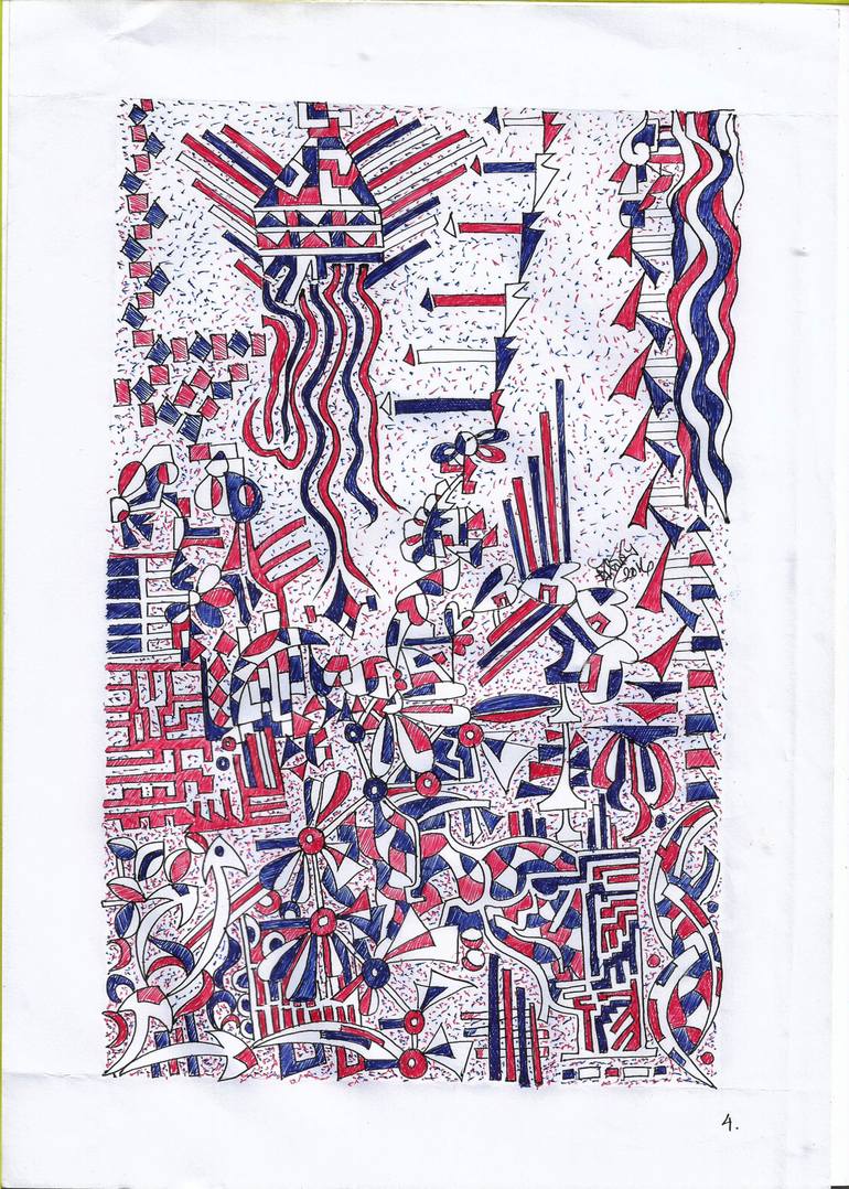 Original Abstract Expressionism Abstract Drawing by Danny Hussyn