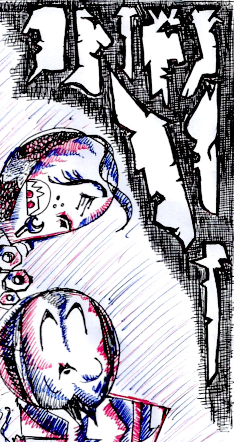 Original Abstract Expressionism Abstract Drawing by Danny Hussyn