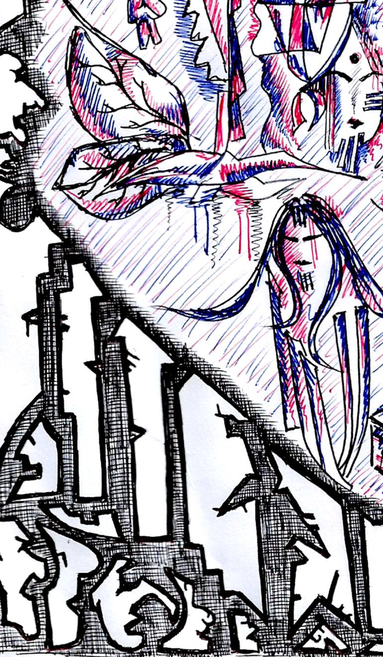 Original Abstract Expressionism Abstract Drawing by Danny Hussyn