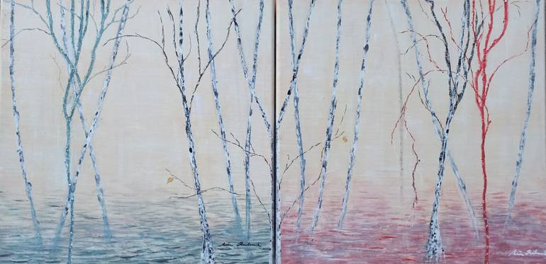 Original Impressionism Nature Painting by Masa Hribernik