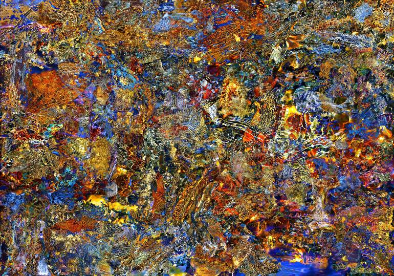 Original Water Digital by Gregory Baker | Abstract Expressionism Art on Canvas | The Colors of Life