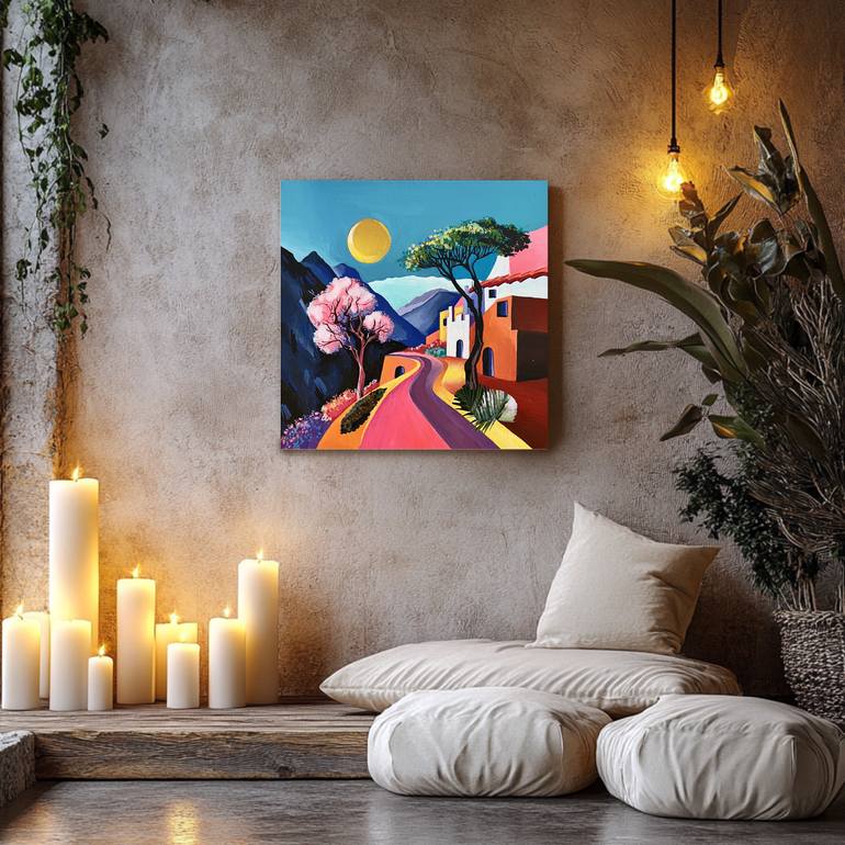 Original Abstract Landscape Mixed Media by Ella Tal