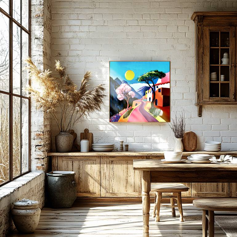 Original Abstract Landscape Mixed Media by Ella Tal