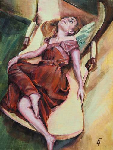 Original Art Deco Women Paintings by Eva Genoveva