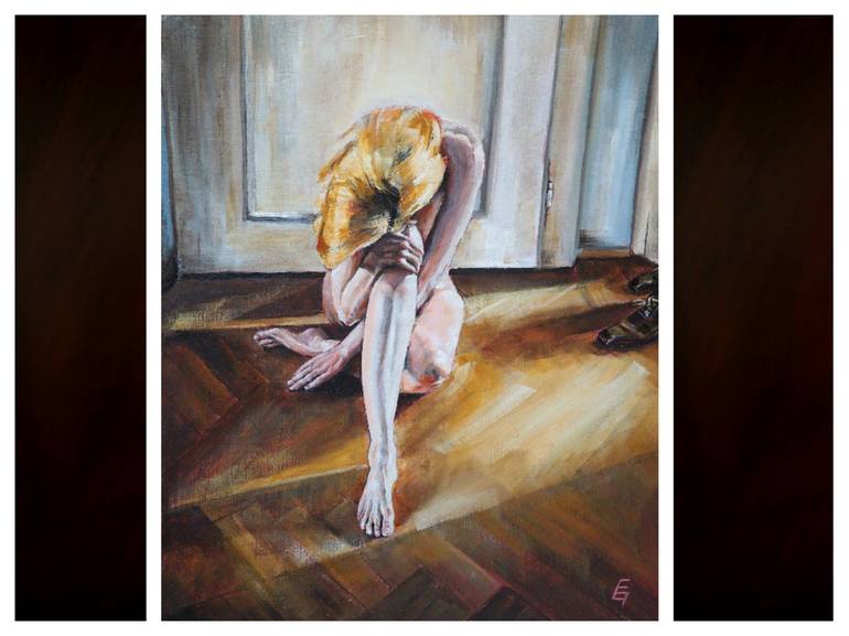 Original Figurative Nude Painting by Eva Genoveva