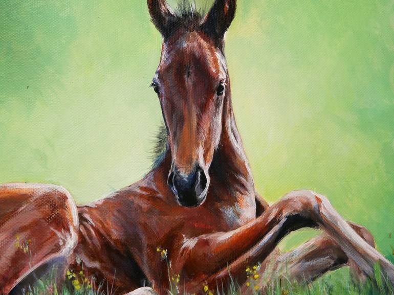 Original Realism Animal Painting by Nadina Ironia