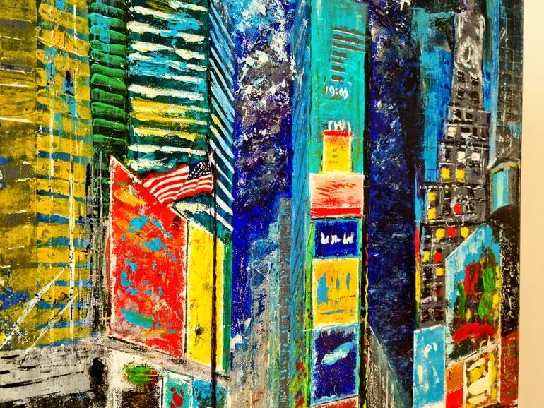 Original Abstract Expressionism Cities Painting by Mykhailo Kesh