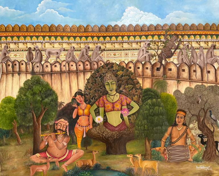 Original Classicism Classical Mythology Painting by Arunabh Sagar