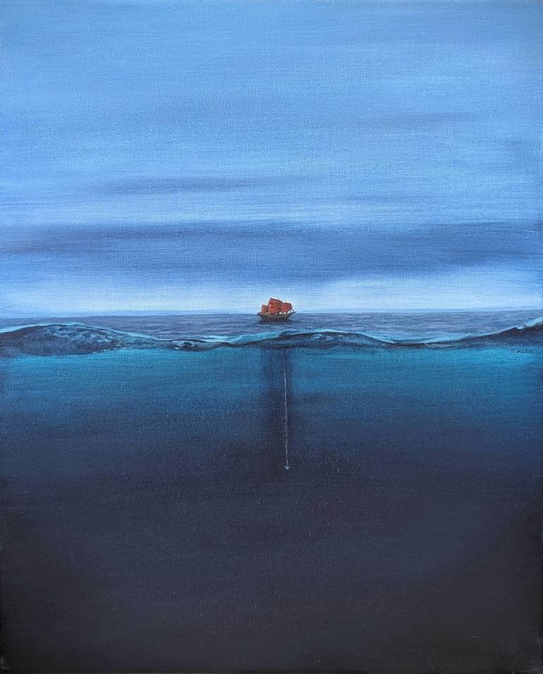 Original Minimalism Seascape Paintings by Nataliia Khoruzhenko