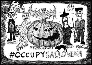 Occupy Halloween political cartoon thumb