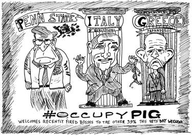 Original Pop Art Political Drawing by Yasha Harari