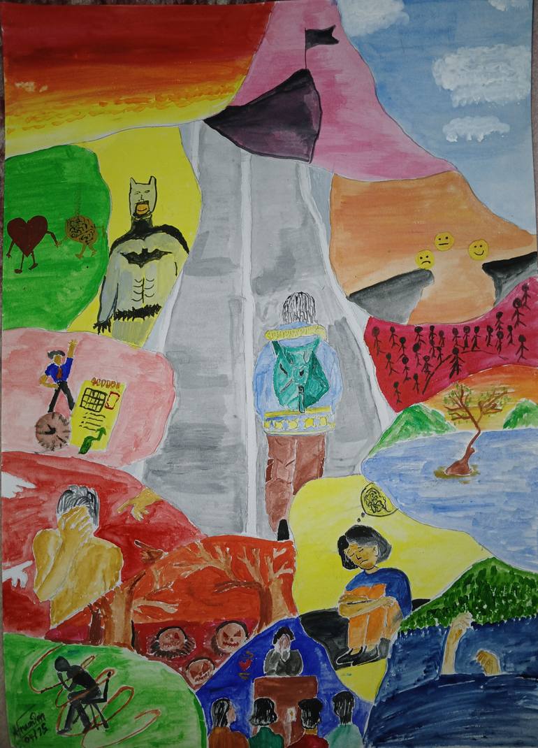 Original Abstract Expressionism Travel Painting by Mohamed Afnaan