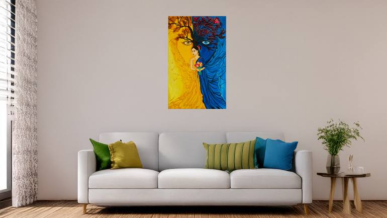 Original Abstract Painting by Ajnabi Kumari
