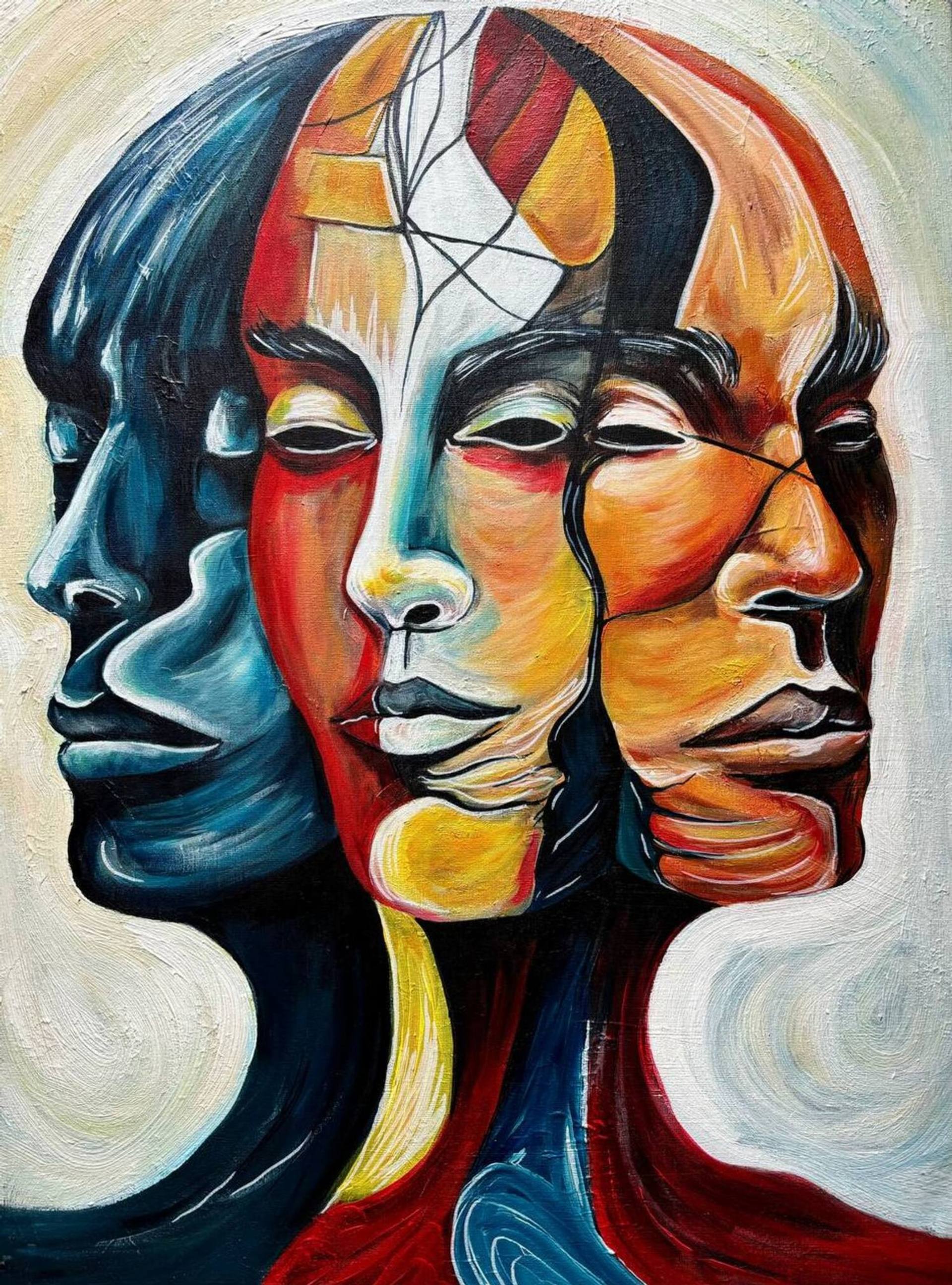 The Harmony of Three – Abstract Portrait of Emotional Balance
