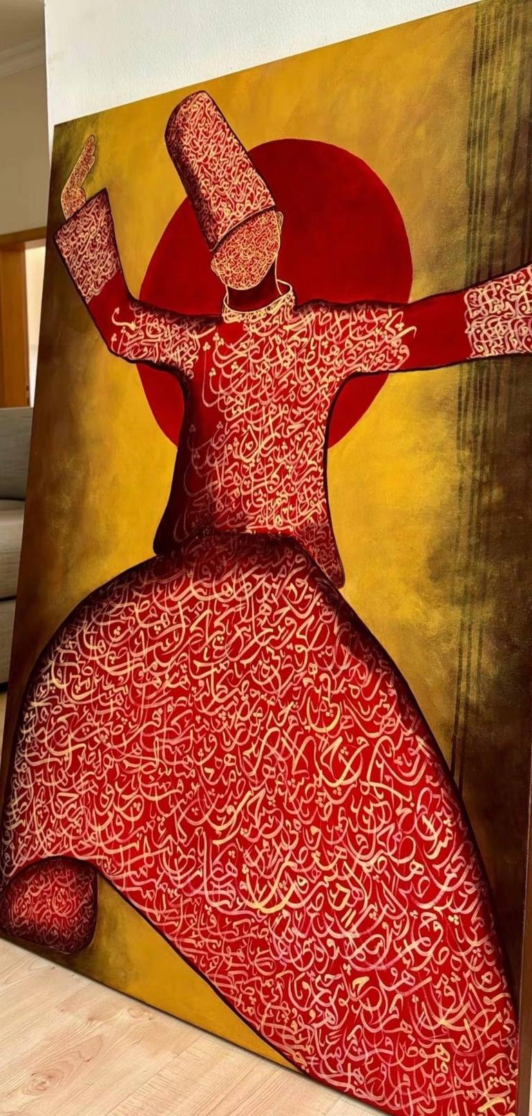 Original Abstract Expressionism Calligraphy Painting by Sadia Khan