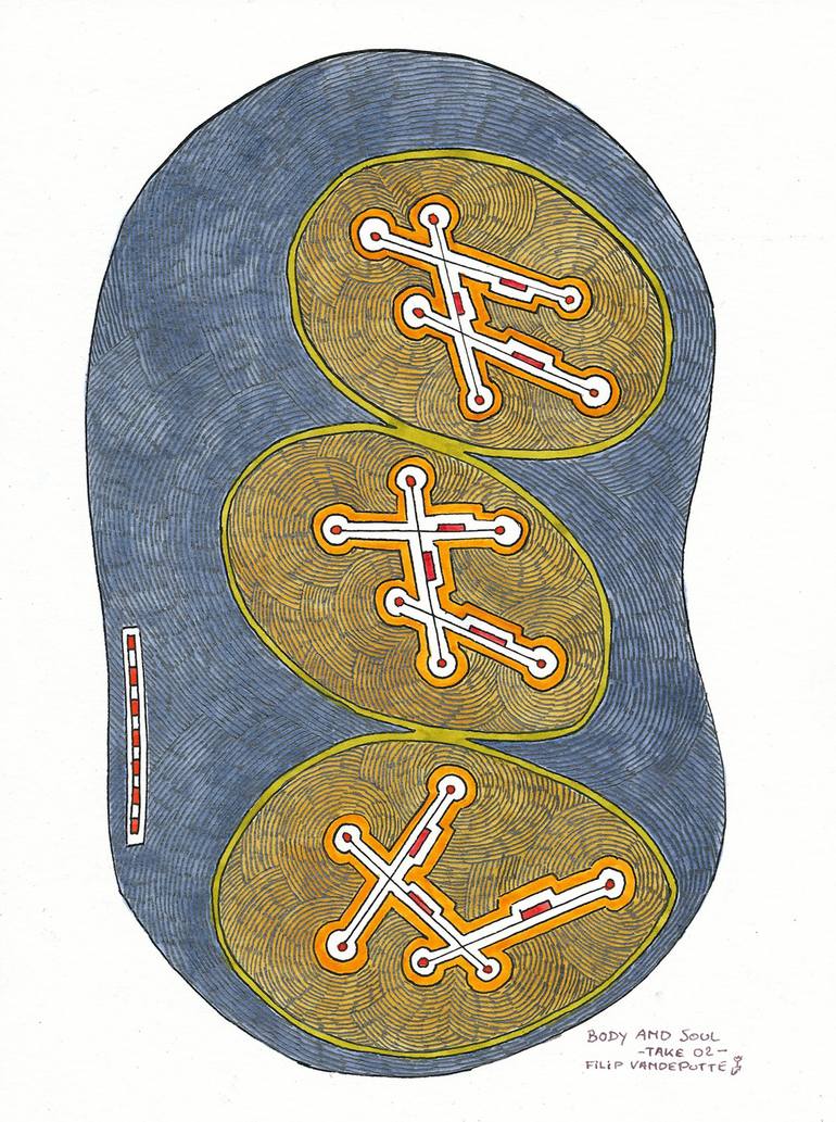 Original Abstract Drawing by Filip Vandeputte | Abstract Art on Paper | Body and Soul Take 02