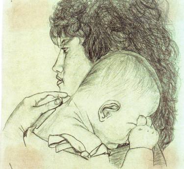 Print of Portrait Drawings by Stella Maria Cotsakis