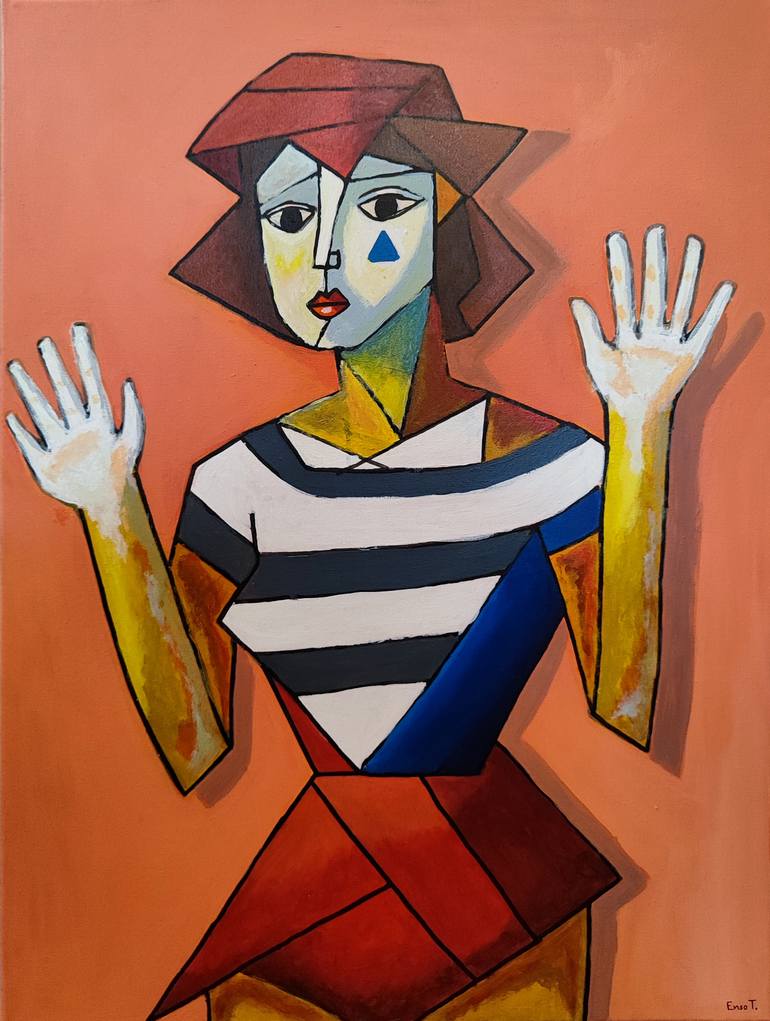 Original Cubism Women Painting by Enso Torres
