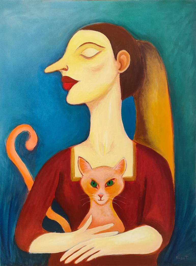 Original Expressionism Women Painting by Enso Torres