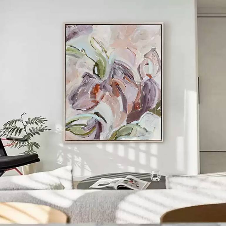 Original Abstract Botanic Painting by Breathing Fish