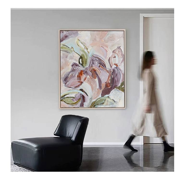 Original Abstract Botanic Painting by Breathing Fish