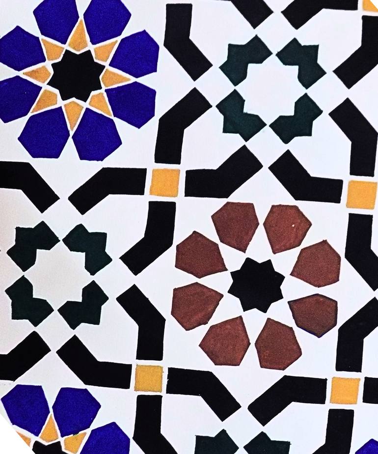 Original Abstract Expressionism Geometric Painting by Halima Umer