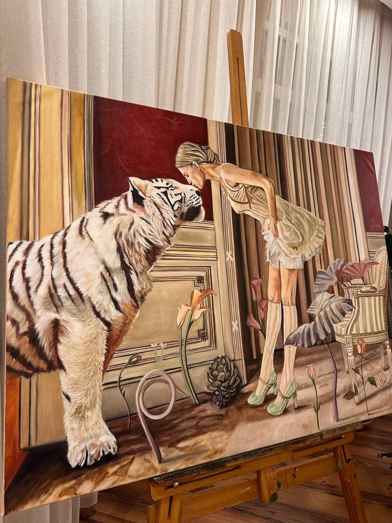 Original Art Deco Women Painting by Sibel Çolak