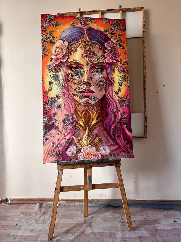 Original Art Deco Women Painting by Sibel Çolak