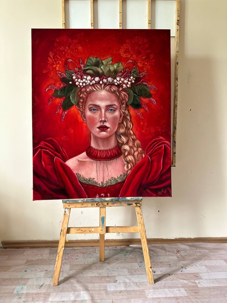 Original Art Deco Women Painting by Sibel Çolak