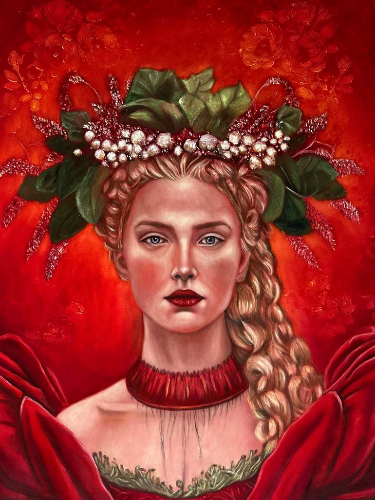 Original Art Deco Women Painting by Sibel Çolak