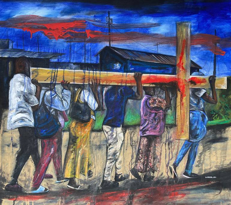 Original Abstract Expressionism Body Painting by Wesley Osoro