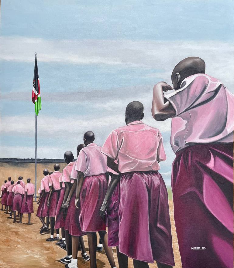 Original Children Painting by Wesley Osoro | Contemporary Art on Canvas | The line of success
