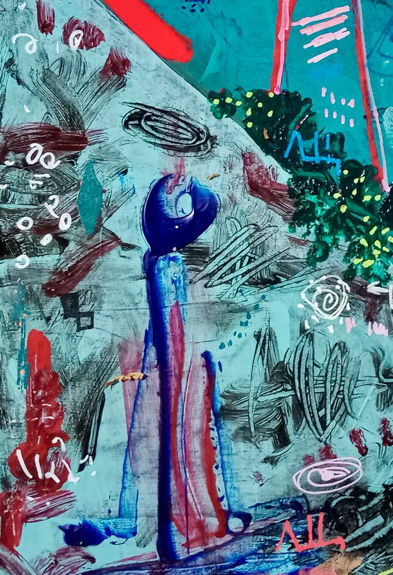 Original Abstract Expressionism Abstract Painting by Slamet Sm