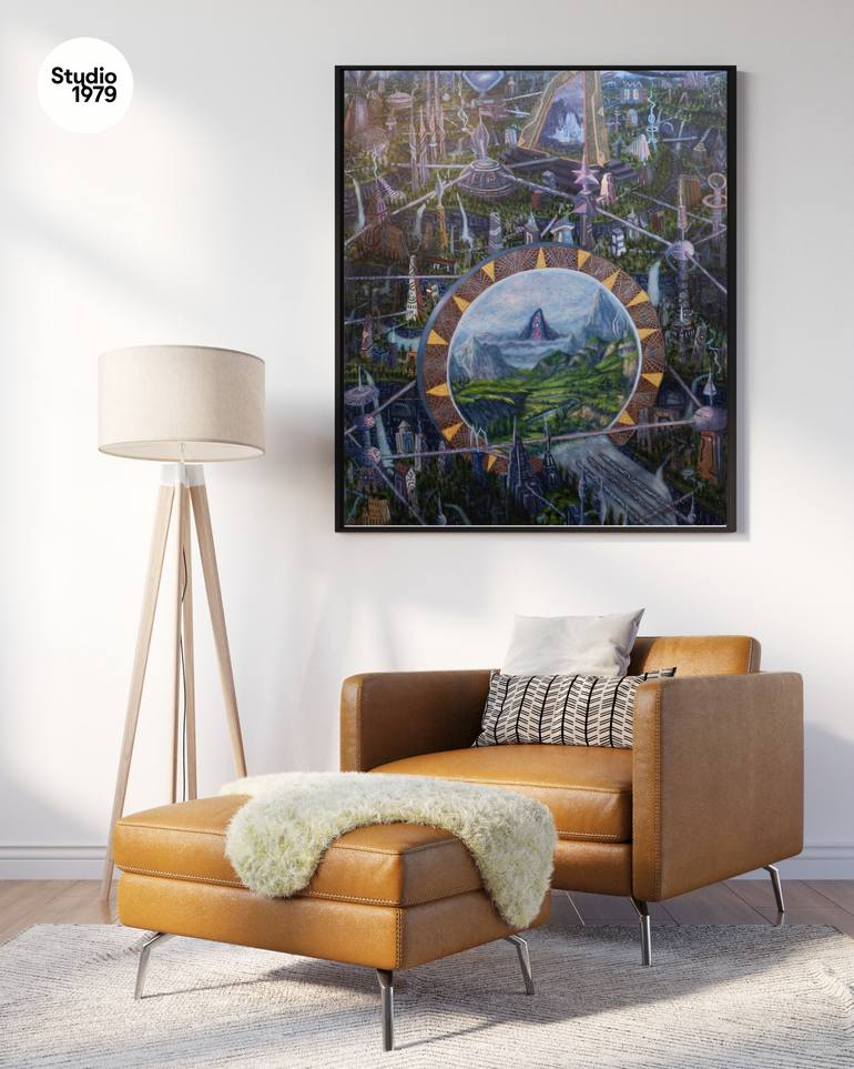 Original Futurism Fantasy Painting by Slamet Sm