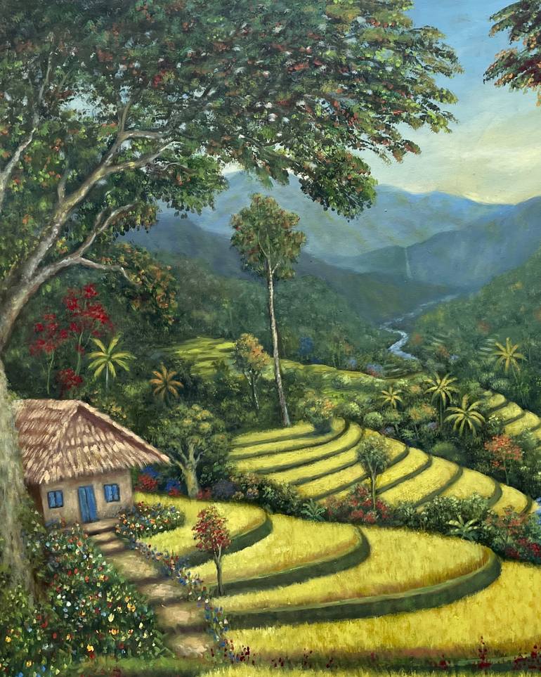 Original Impressionism Landscape Painting by Slamet Sm
