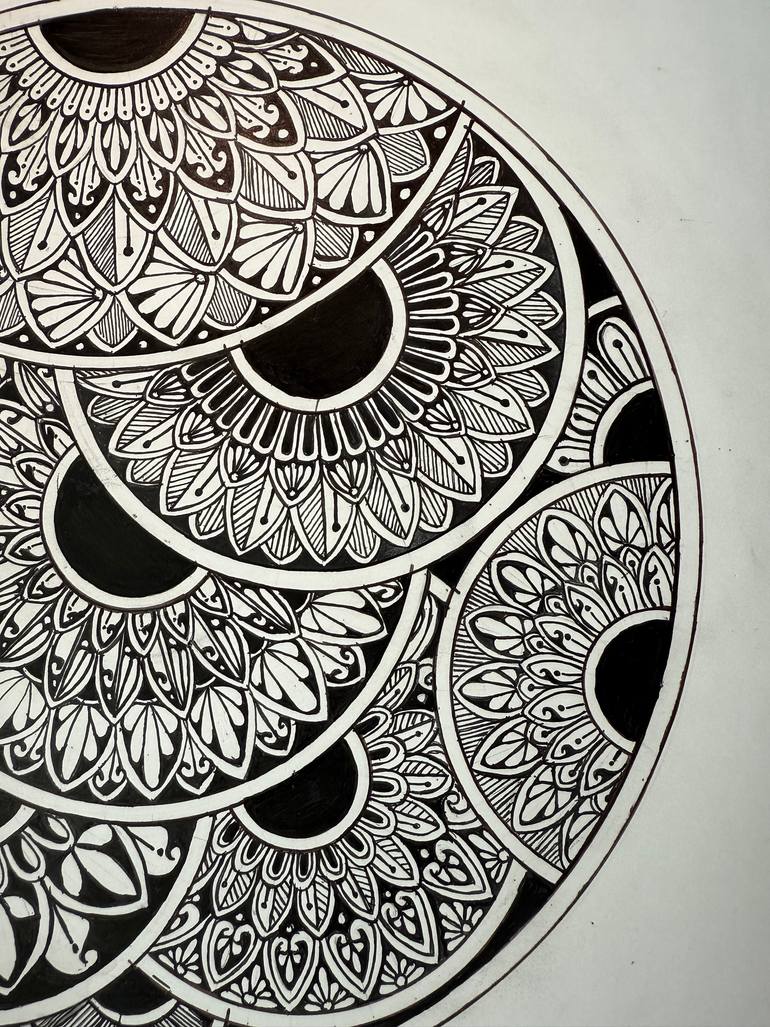 Original Black & White Geometric Drawing by Ridhi Shah