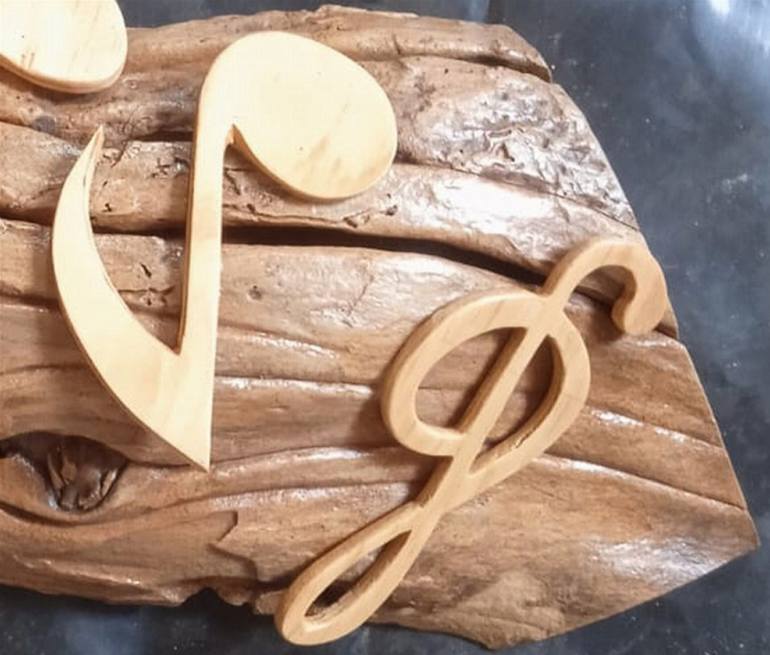 Original Art Deco Music Sculpture by Stanley Michuki
