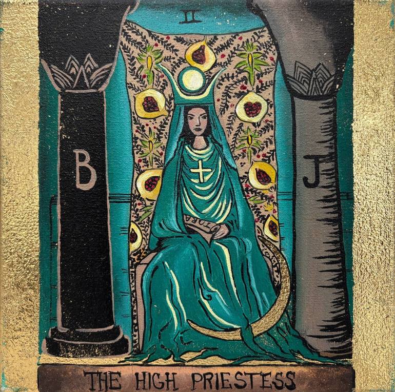 The High Priestess Tarot Card Wall Art 2 Major Arcana Painting by