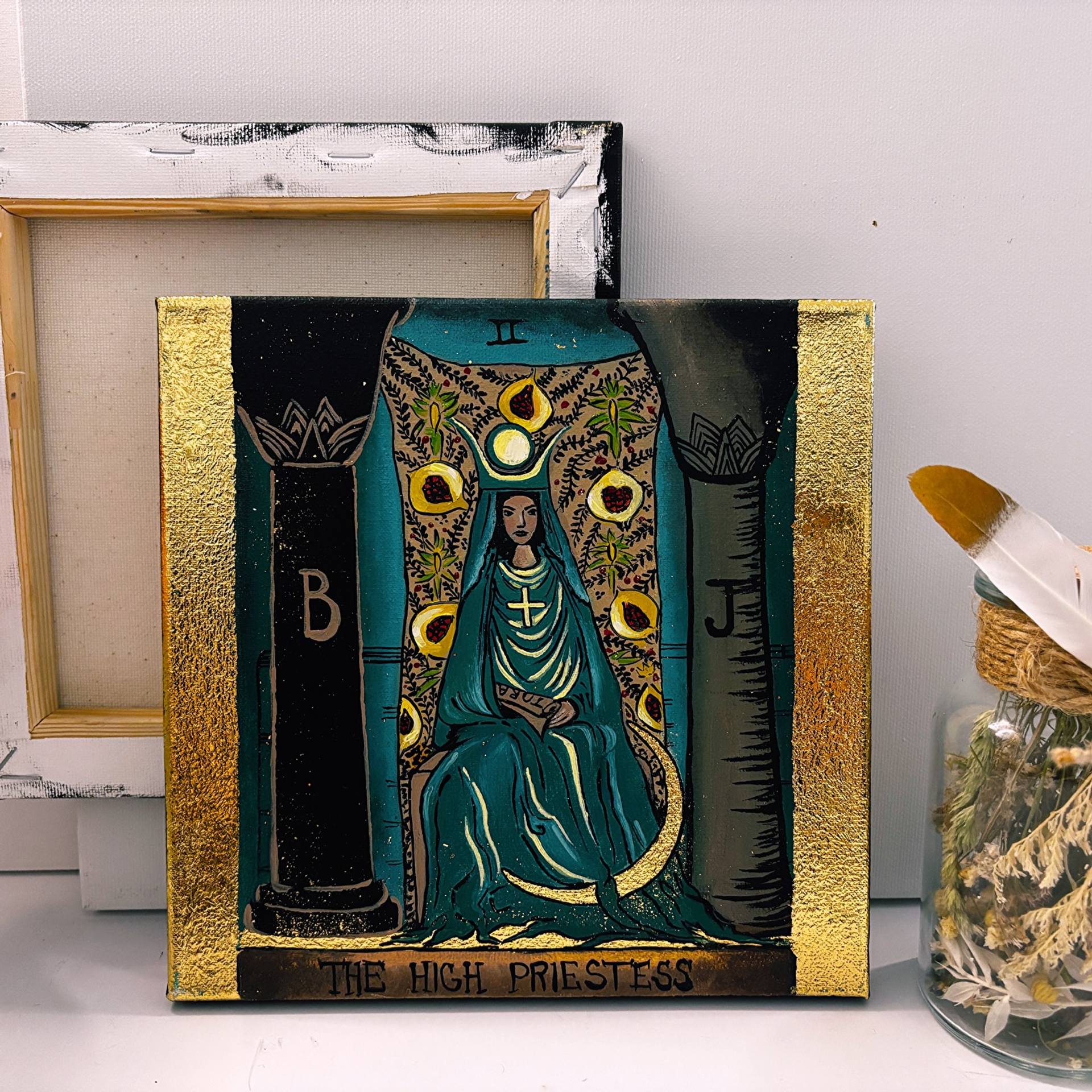 The High Priestess Tarot Card Wall Art 2 Major Arcana Painting by