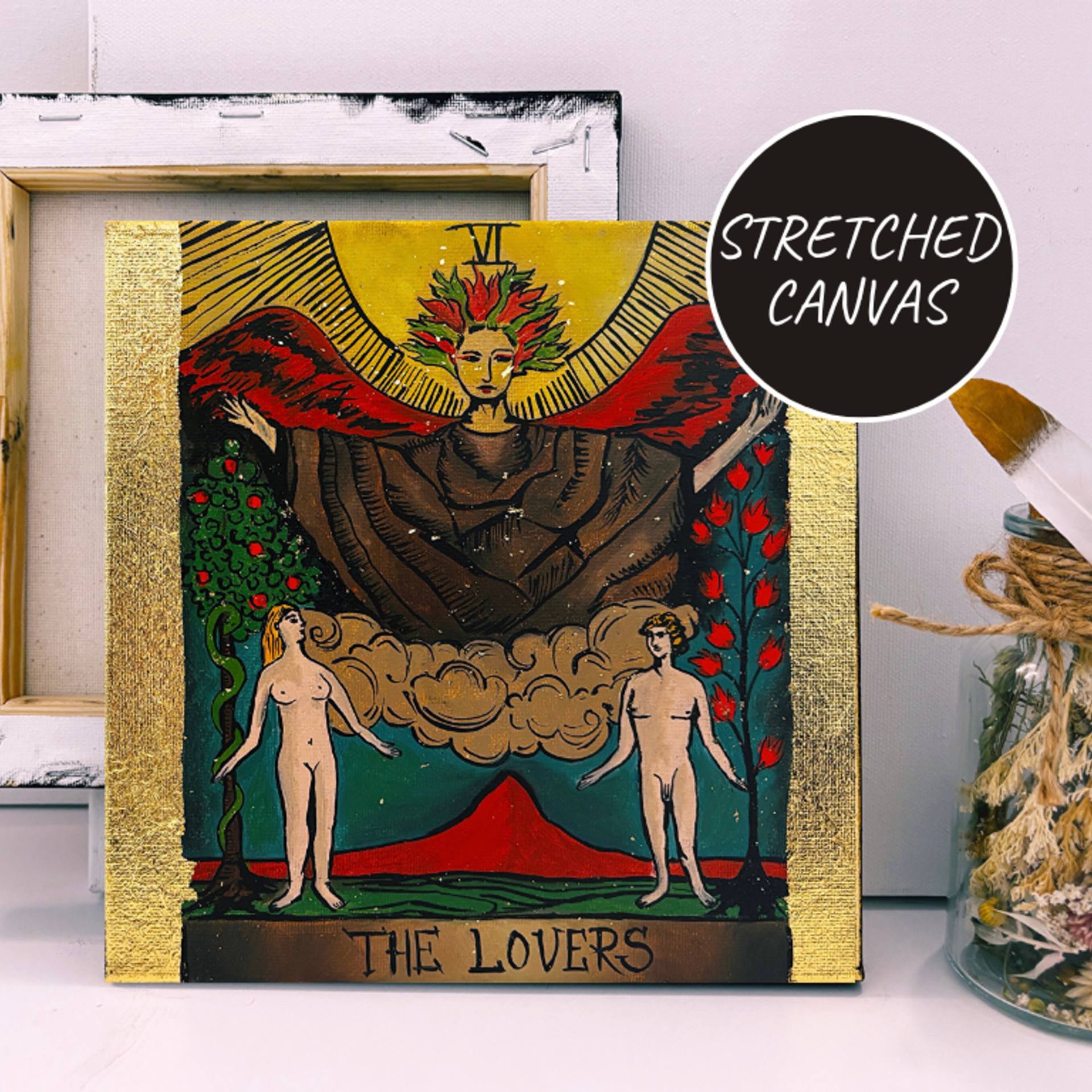 Tarot Wall Art The Lovers 6 Major Arcana Painting by Tetiana