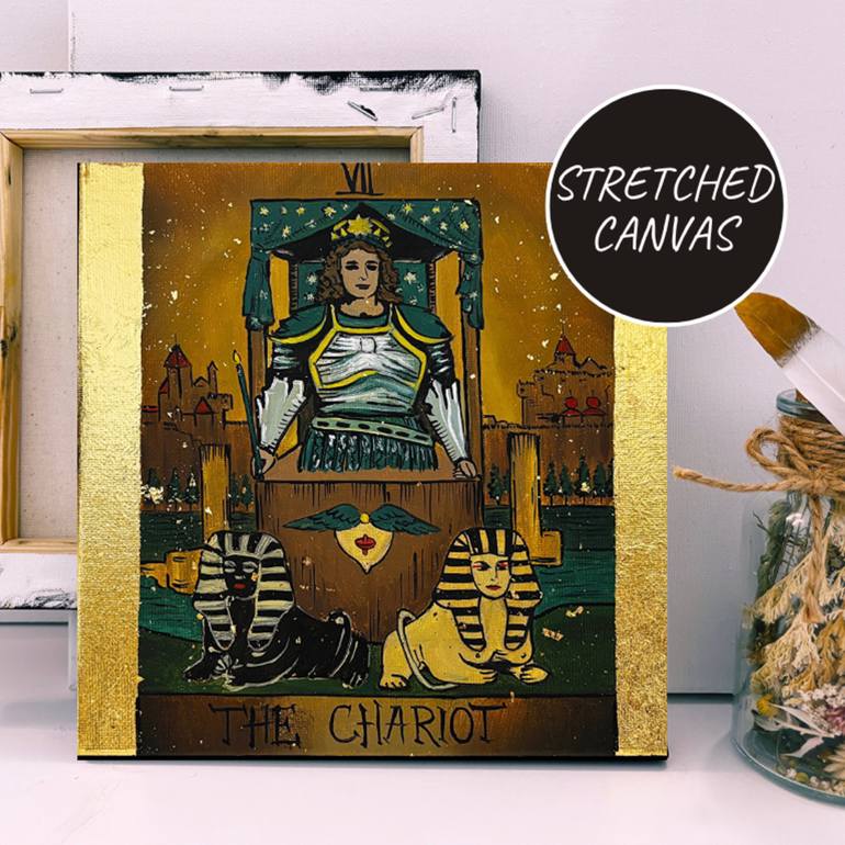 Tarot Card Painting The Chariot 7 Major Arcana Wall Art Painting