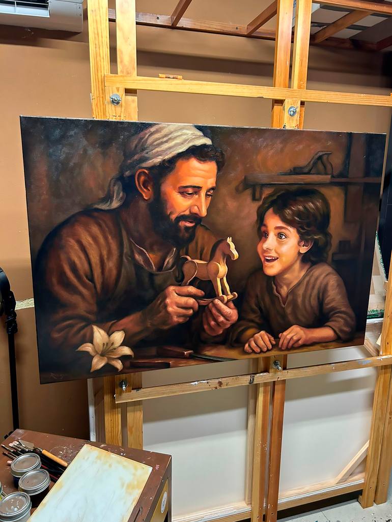 Original Realism Religion Painting by Edgar Ruesga