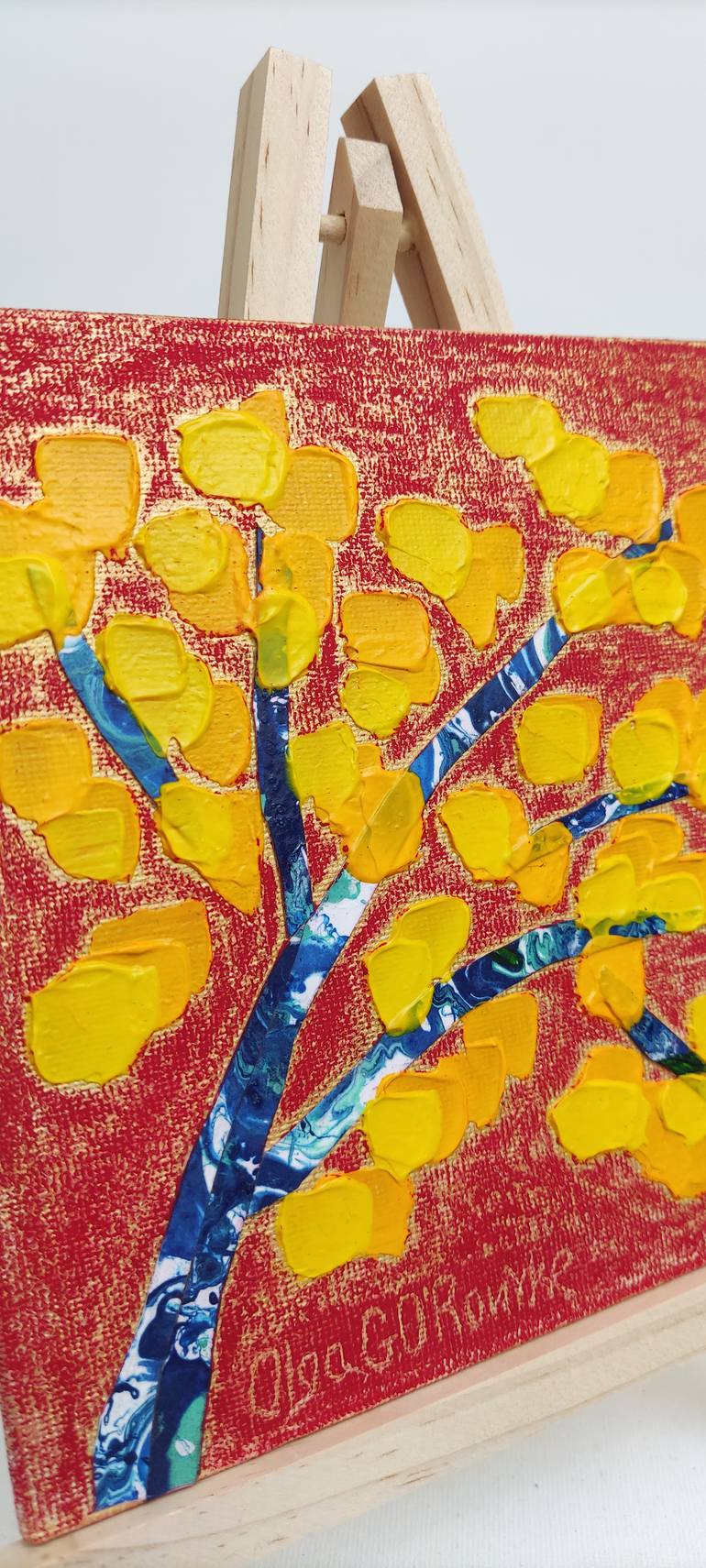 Original Abstract Expressionism Botanic Mixed Media by Olga G O'Rourke