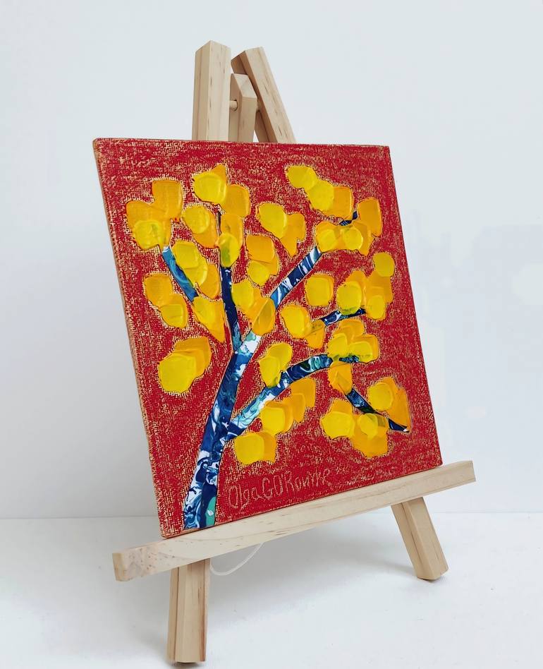 Original Abstract Expressionism Botanic Mixed Media by Olga G O'Rourke