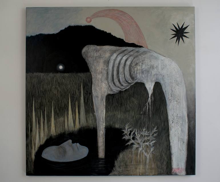 Original Conceptual Abstract Painting by Maria Shramko Abra